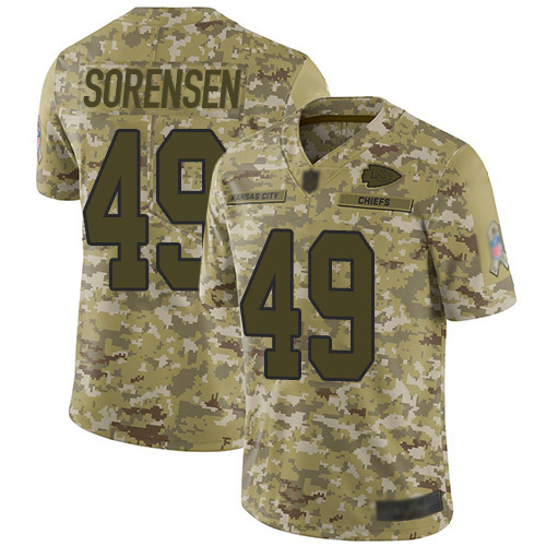 Men Kansas City Chiefs #49 Sorensen Daniel Limited Camo 2018 Salute to Service Nike NFL Jersey